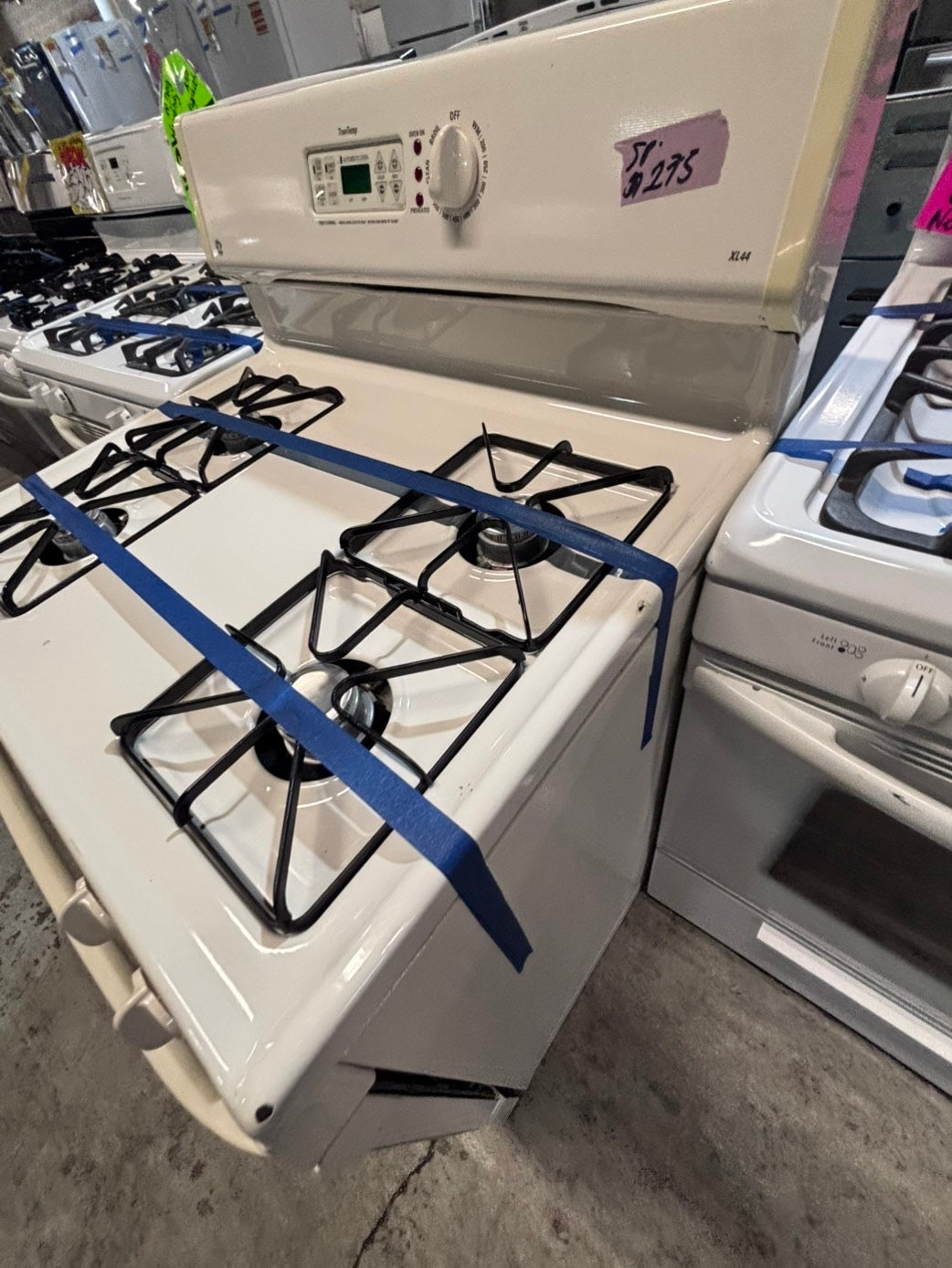 >*sale🔥GE off white  Gas range 4 burner bake broil Hi/Lo self clean used-Refurbished 30” #GG612B