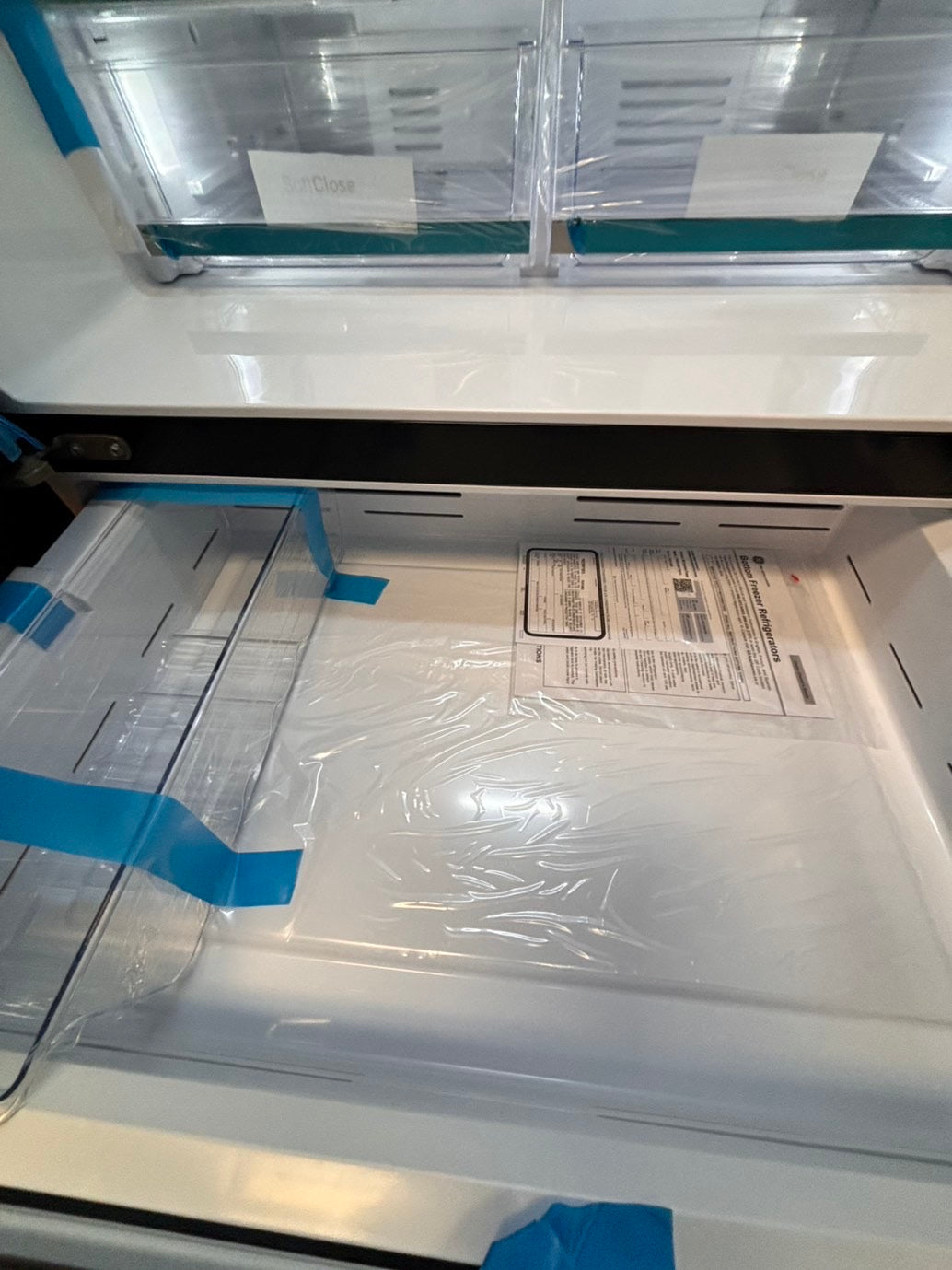 >Special 🎈3pc. Combo new open box  -french door 4-doors refrigerator GE 36” w/ice maker & water dispenser inside ,costumer return gas range five burners Airfry  & new open box over the range microwave GE #RFGAX3PC