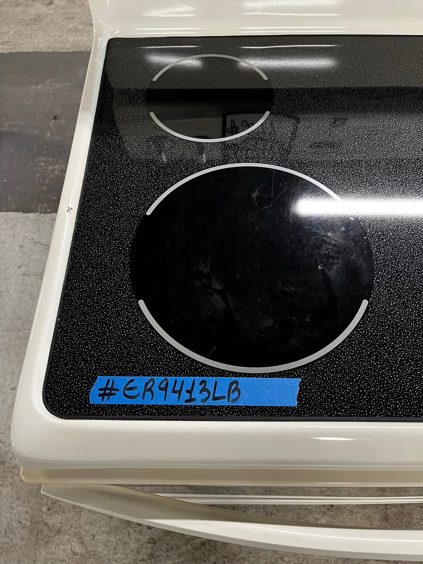 • 🎉 BLACK FRIDAY ⚡️ Kenmore glass top electric range 220v 4 burner Refurbished in off white  bake Broil self clean  30" #ER9413LB