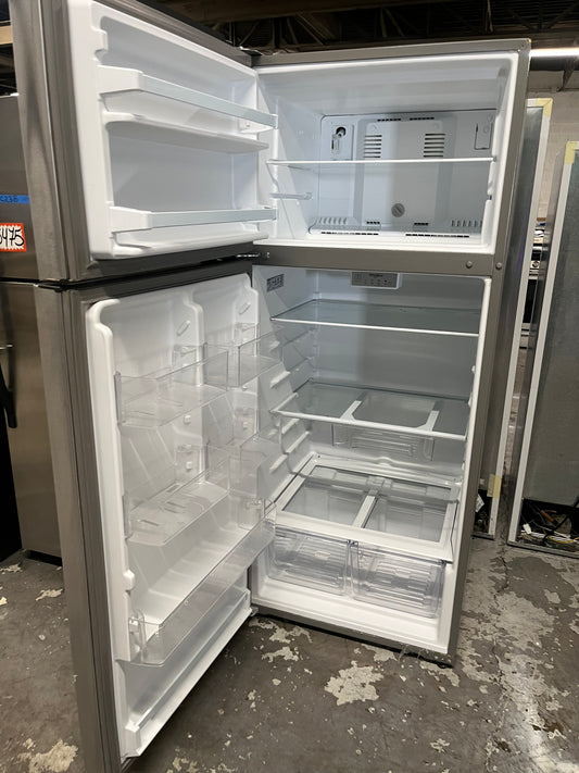 Whirlpool 28”top freezer refrigerator stainless steel 28" counter depth #RF76RB