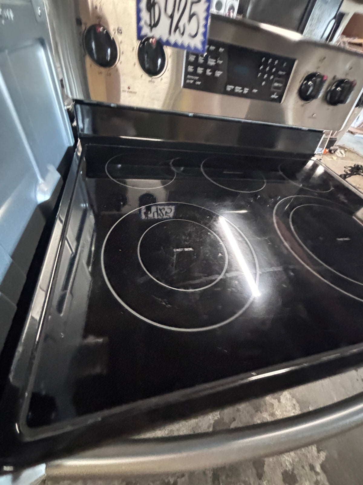 } samsung electric 220v glass top range bake Broil roast self clean convection oven stainless steel working 💯  with warranty ! 30" used-Refurbished #SAQS71B