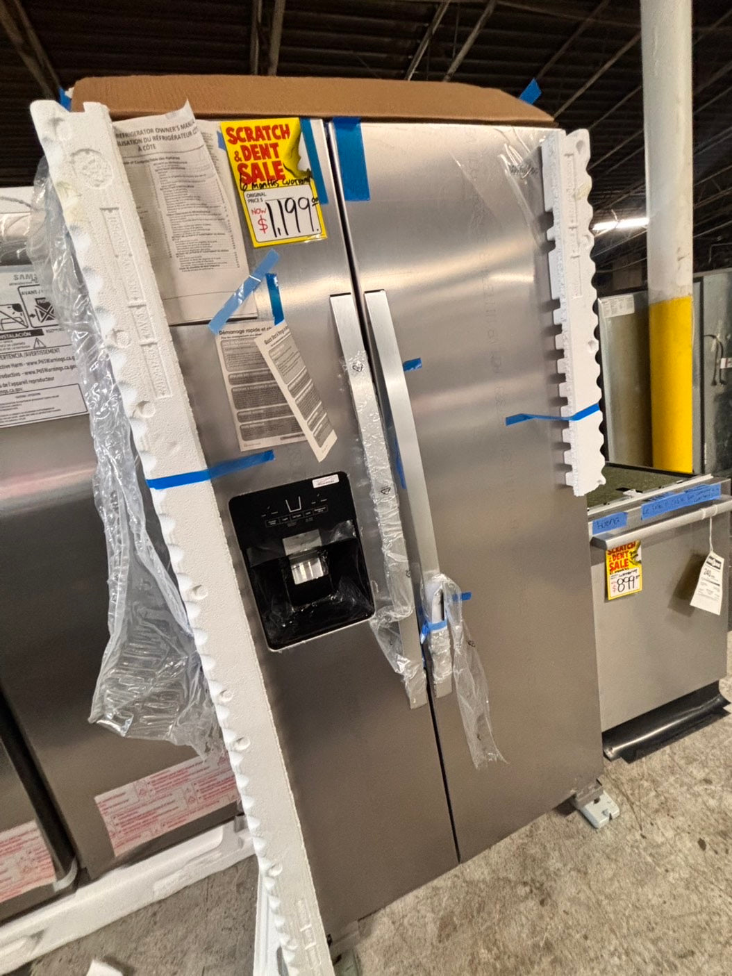 >newOpen Box 📦 | scratch & dent Whirlpool full size  36”in. Side-by-Side Refrigerator in Stainless Steel with iced maker & water dispenser #FWTT6B