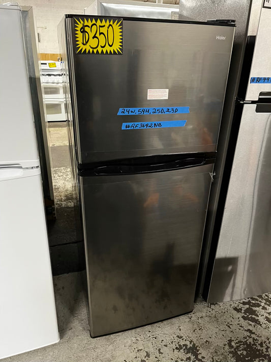 * Used | Refurbished Haier top freezer refrigerator 24" #RF3692NB