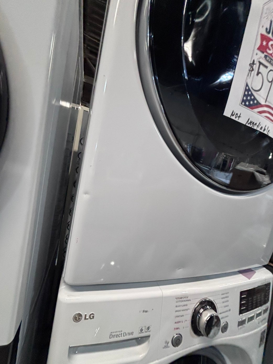 >*early July 4th special 🇺🇸LG washer & dryer set electric 220v front load stackable or side by side - sensor dry in white color #WWS2BSET
