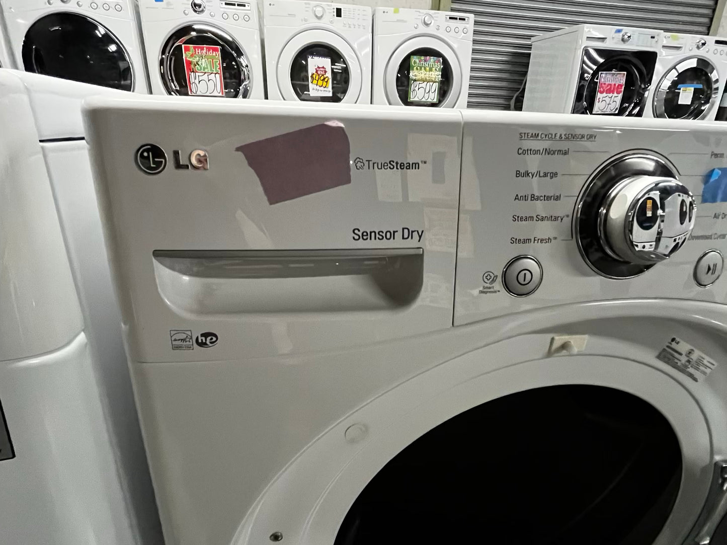🎄Holiday Sale 🎁LG front load washer & dryer set GAS large capacity with pedestals stainless steel drum - in white 27” #WD85399B
