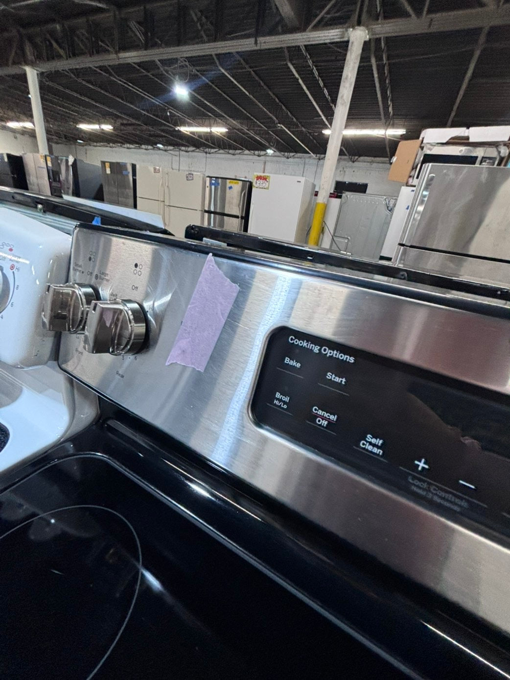 >*GE electric 220v glass top range bake Broil roast self clean stainless steel 30" Refurbished #ESG131B