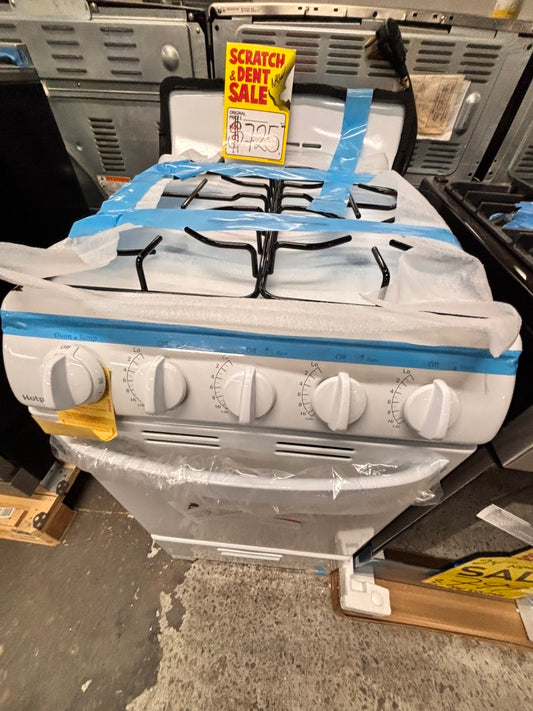 >new open box 📦 Hotpoint Gas range 4 burners white 20” #ER2H2BL