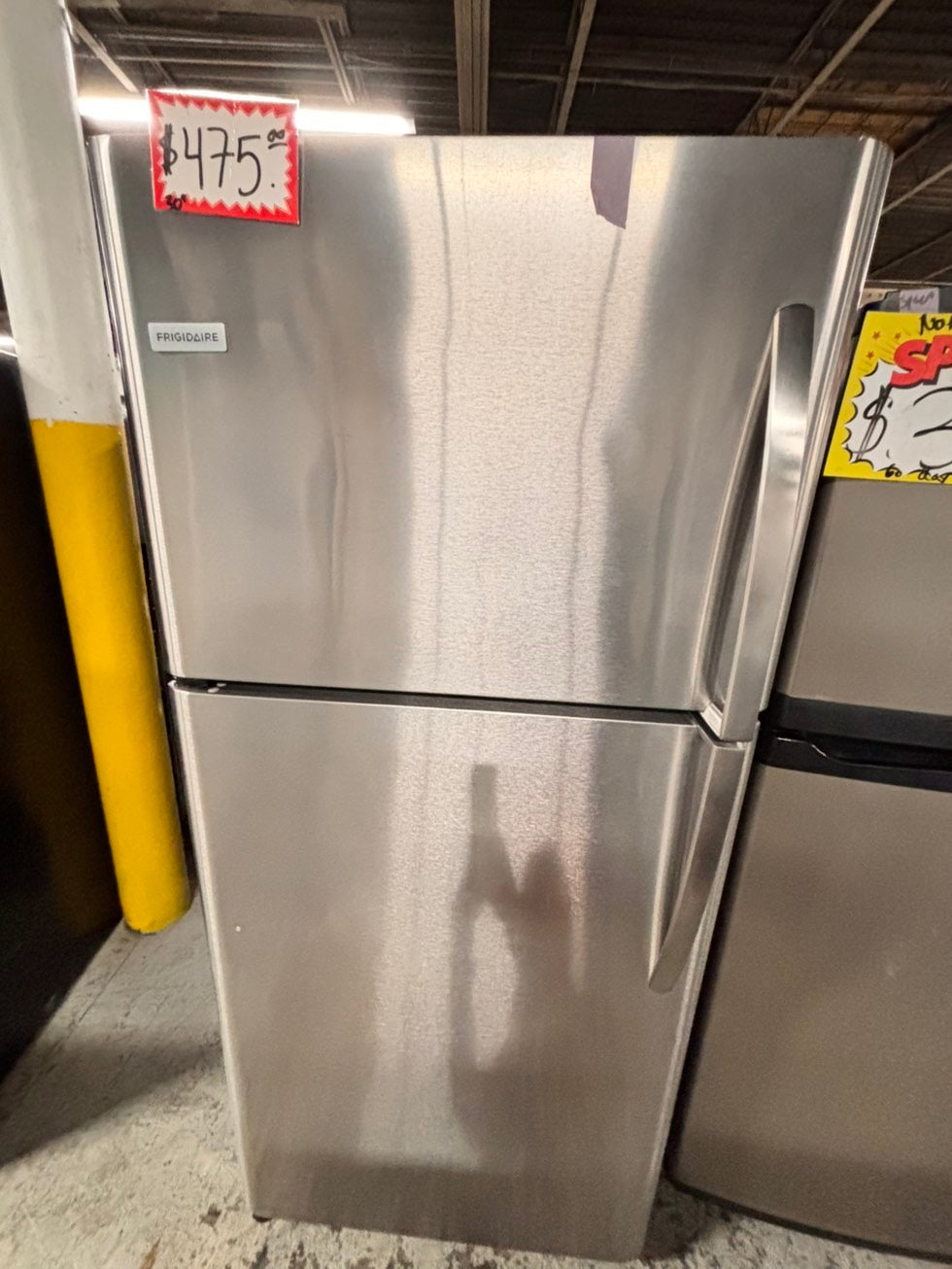 >Frigidaire 21cu.ft -top freezer refrigerator stainless steel -used refurbished 30” #RFF916B