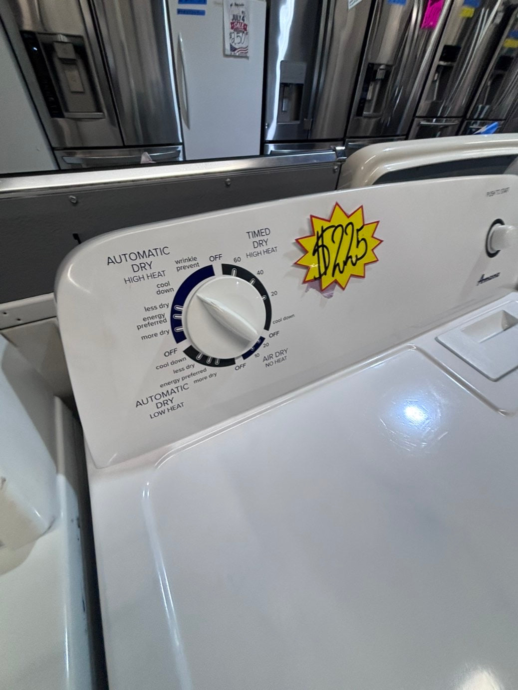 >*Amana side x side large capacity electric 220v dryer  in white 27” Refurbished #ED86ZYB