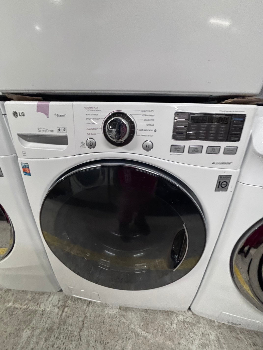 >LG washer 4.5 cu ft & steam dryer 7.5 cu ft set electric 220v front load stackable or side by side - sensor dry He in white   #WM51B