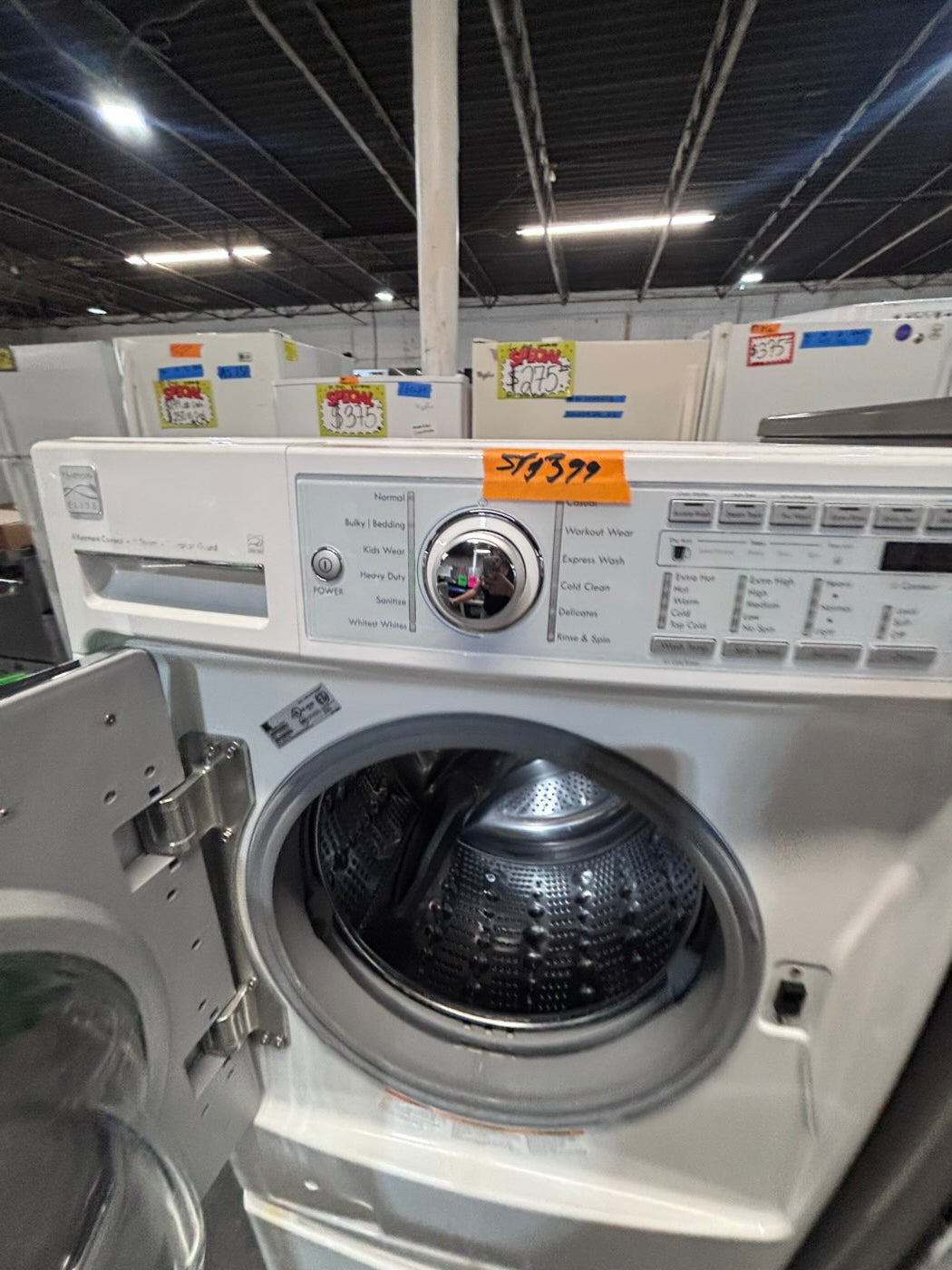 }Sale🔥Kenmore front load washing machine large capacity 4.5 cu ft white 27” w/pedestal working 💯 with warranty - used refurbished #WKM51B