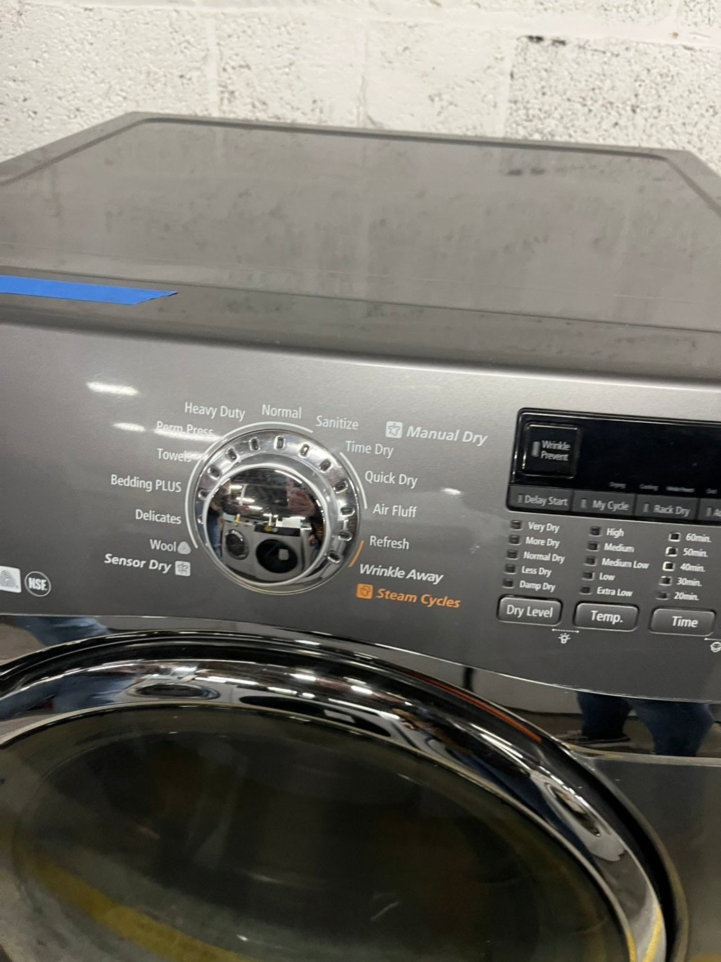 - 📢black Friday sale 🦃 Samsung Sensor dry steam electric 220v dryer front load stainless steel drum 7.5cu.ft. large capacity  27" silver #EDL21MB