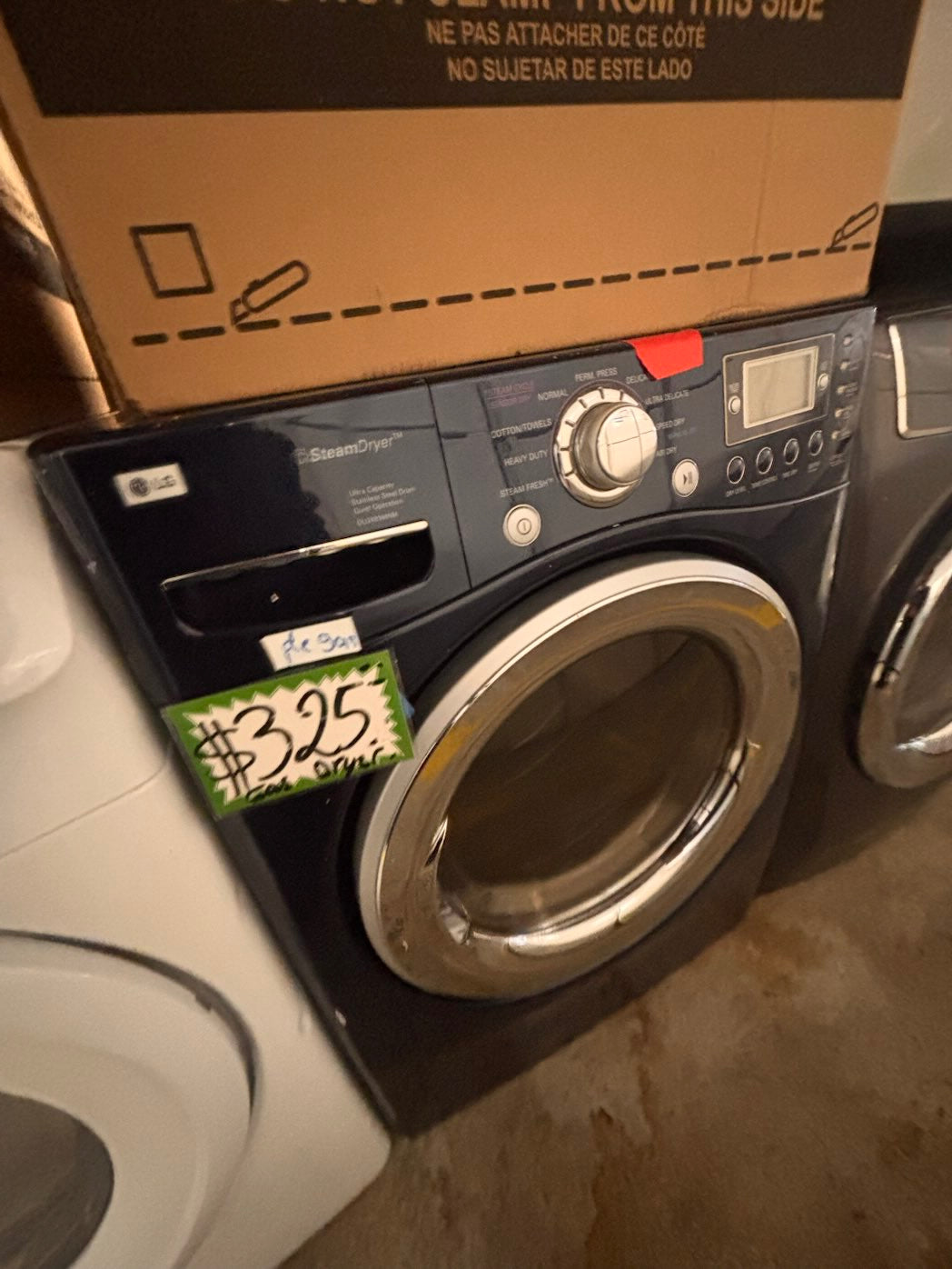 }} LG  front load stackable or side by side GAS steam dryer,  navy blue color  27"working 💯  with warranty #GDV6FRB