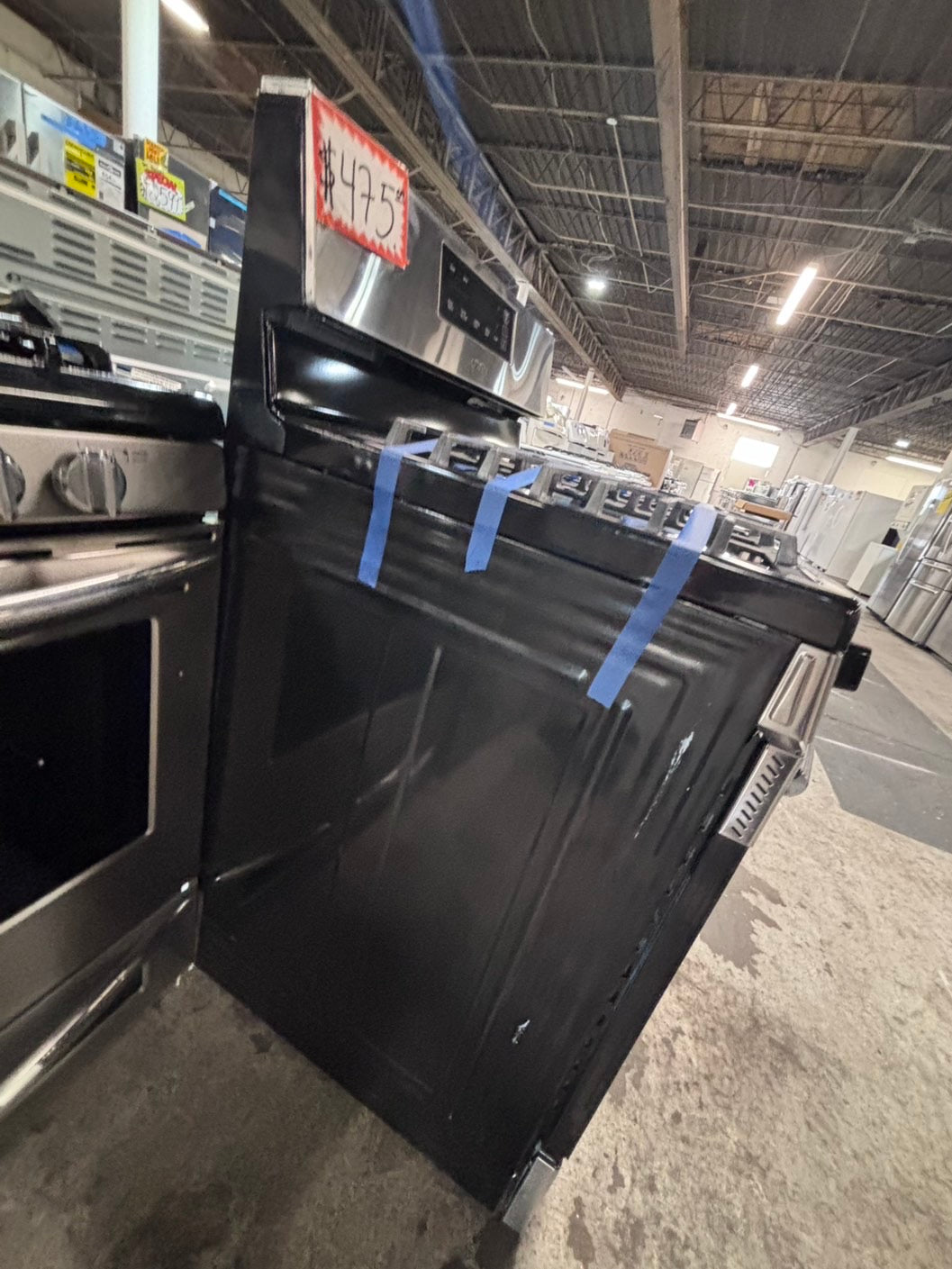 >*samsung Gas range 5 burner convection oven bake ,broil Hi/Lo self clean in stainless steel used-Refurbished 30” #SSY46B