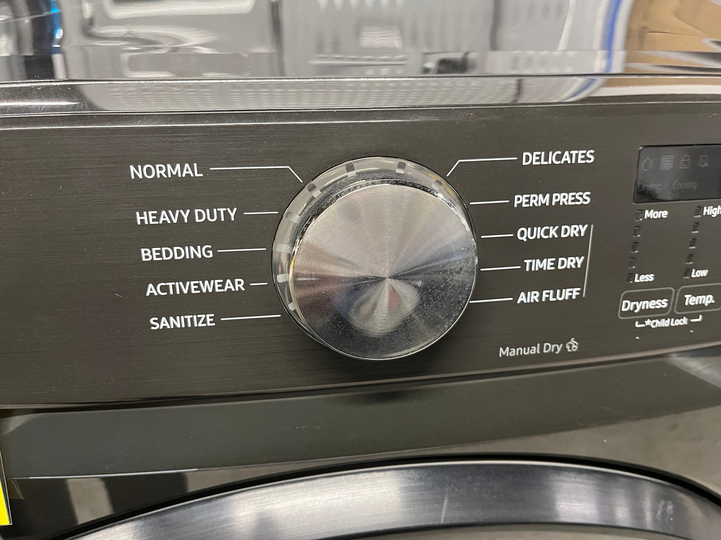 Open Box - Scratch & Dent Samsung - 7.5 Cu. Ft. Stackable Electric 220v Dryer with Sensor Dry - Fingerprint Resistant Black Stainless Steel 27" #ED487CB