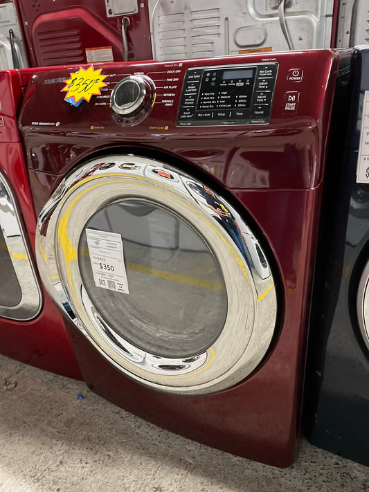 Samsung front load stackable electric 220v dryer in red 29" #ED298NB