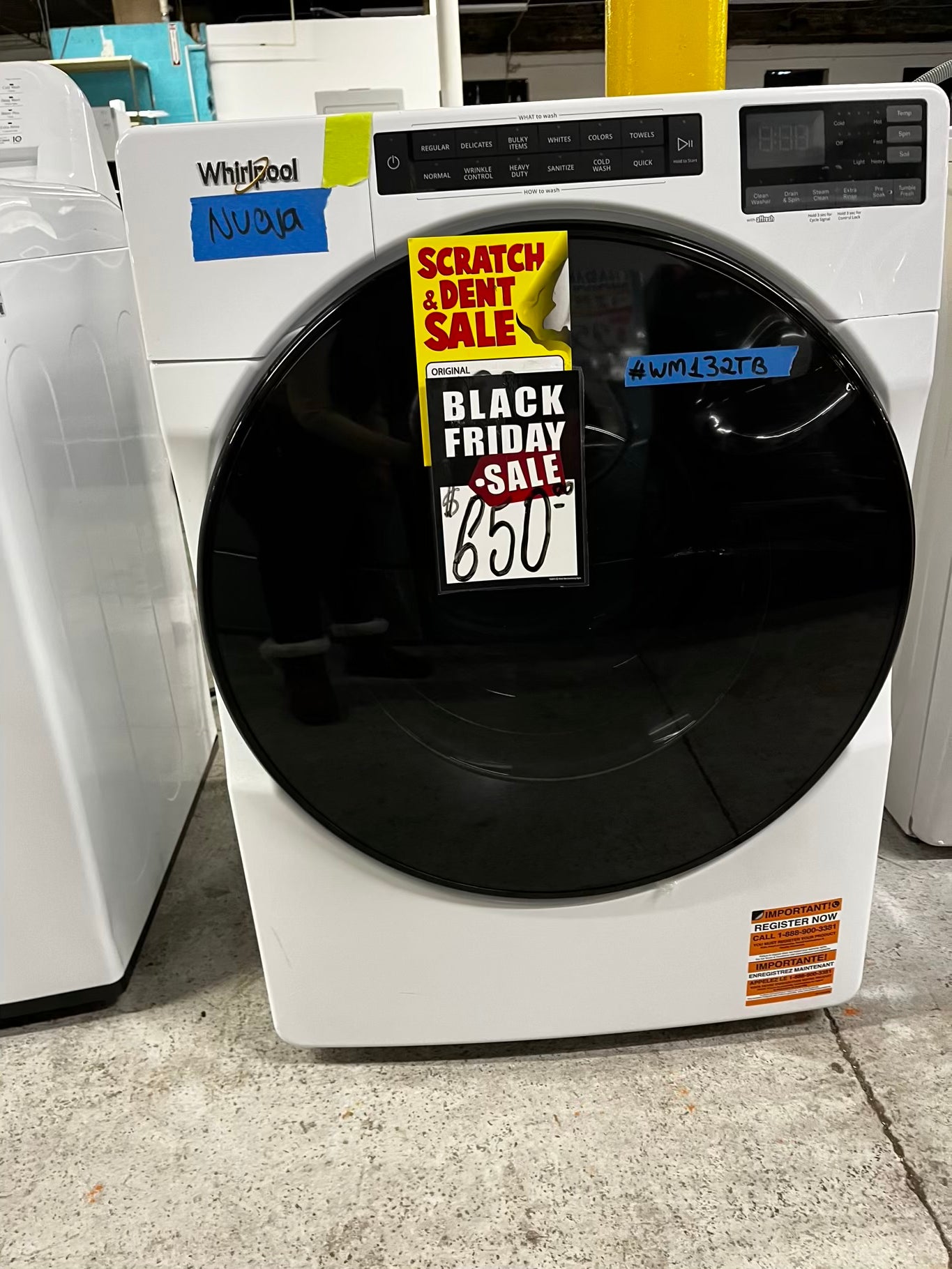 Open Box 📦 scratch & dent - Whirlpool 5.0 cu. ft. High Efficiency White Stackable Front Load Washing Machine with Load & Go XL Dispenser #WM132TB