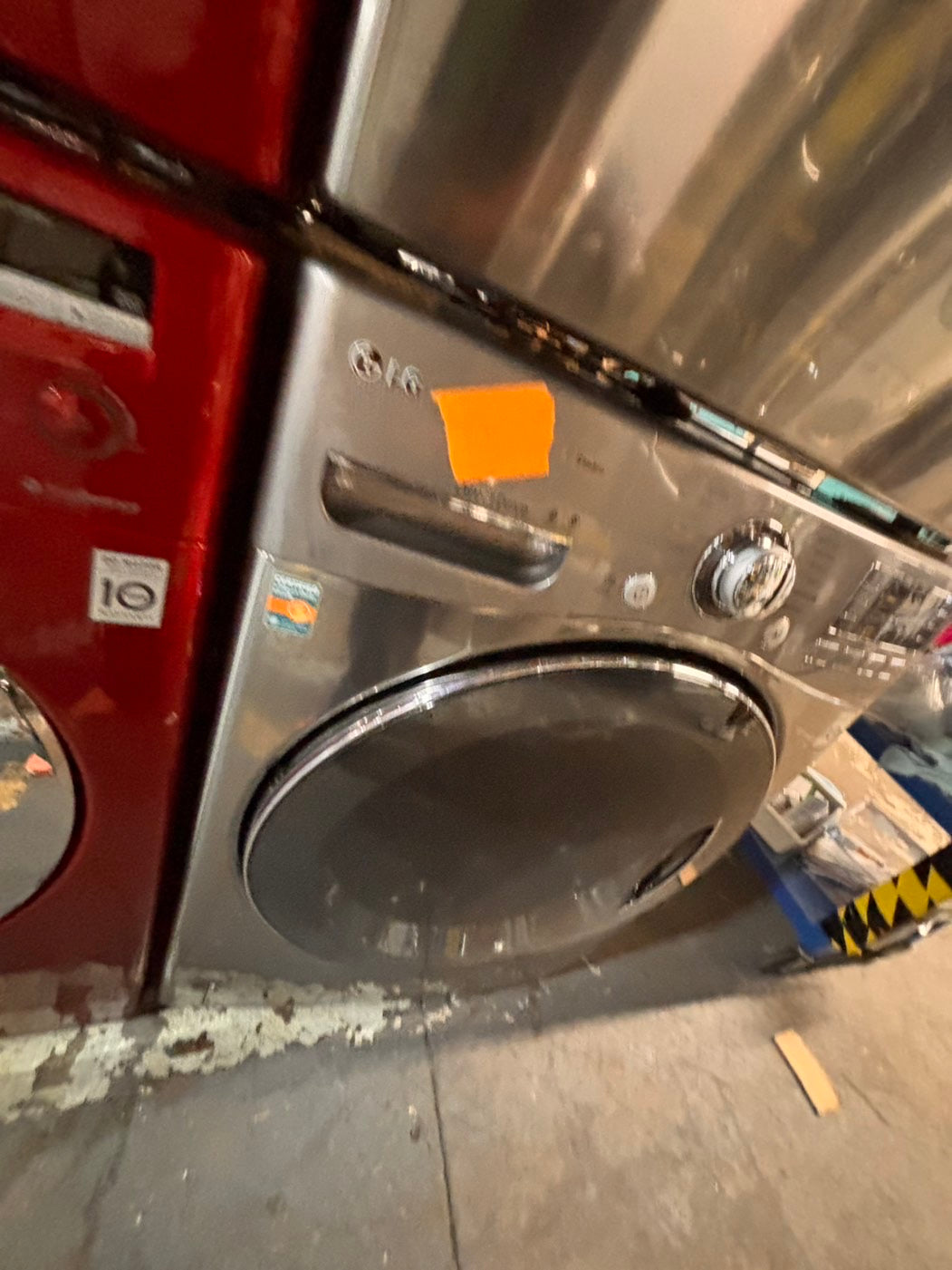 >*special🌟🔥 Used-great conditions refurbished LG steam washer 4.5cu ft & electric steam dryer 7.5 cu ft large capacity set electric 220v front load stackable or side by side - sensor dry He in silver-gray   #WDLGP1SET