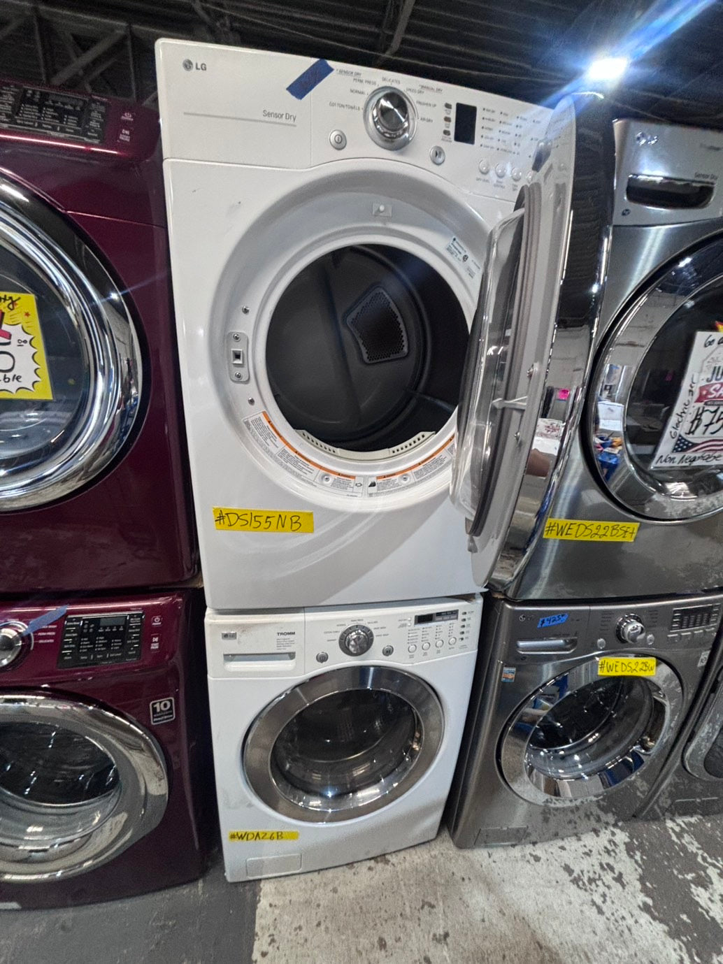 >*early July 4th special 🇺🇸LG washer & dryer set electric 220v front load stackable or side by side - sensor dry in white color #LG62BSET