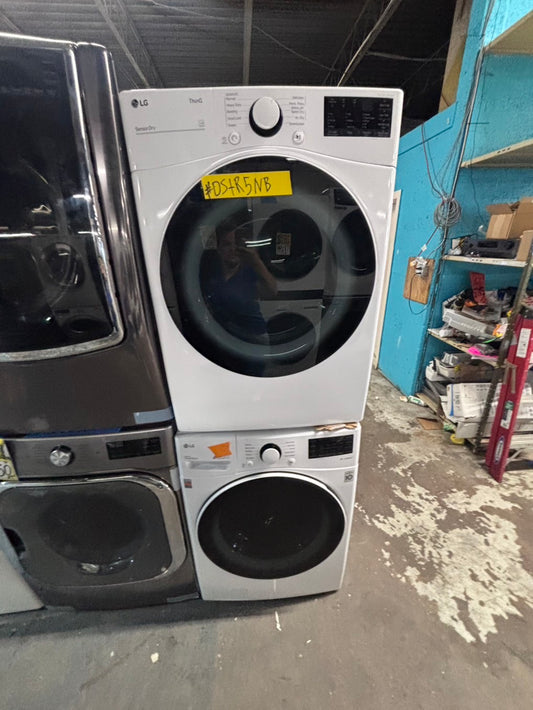 } LG washer & dryer set large capacity,electric 220v front load stackable or side by side - sensor dry , working 💯 with warranty ! in white color used,refurbished #LGHF73SET