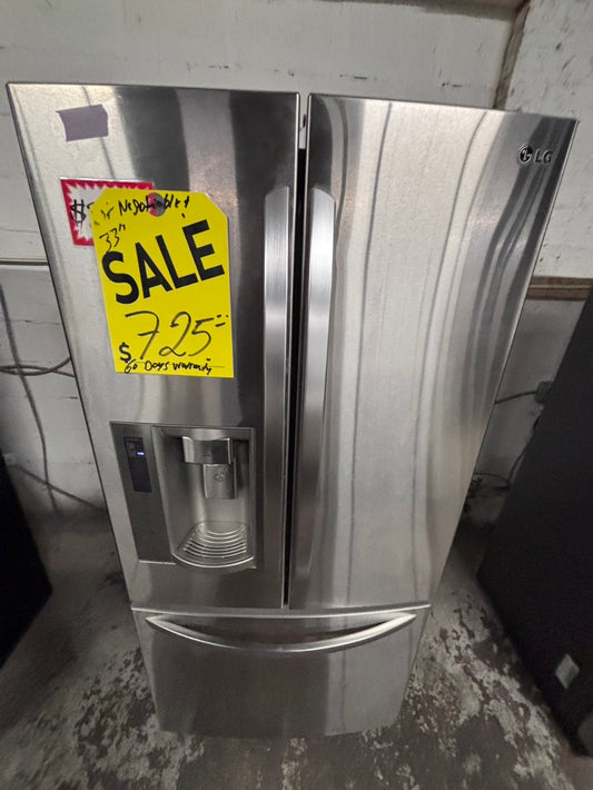 > special  🔥LG French door Refrigerator stainless steel w/ ice water dispenser 33" #RFFH57B