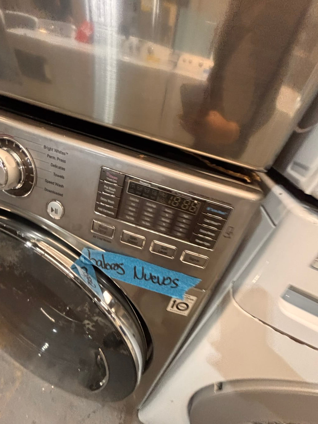 } special🎉LG  washer & dryer set electric 220v front load stackable or side by side - sensor dry , working 💯  with warranty , in silver color   #SPGC16SET