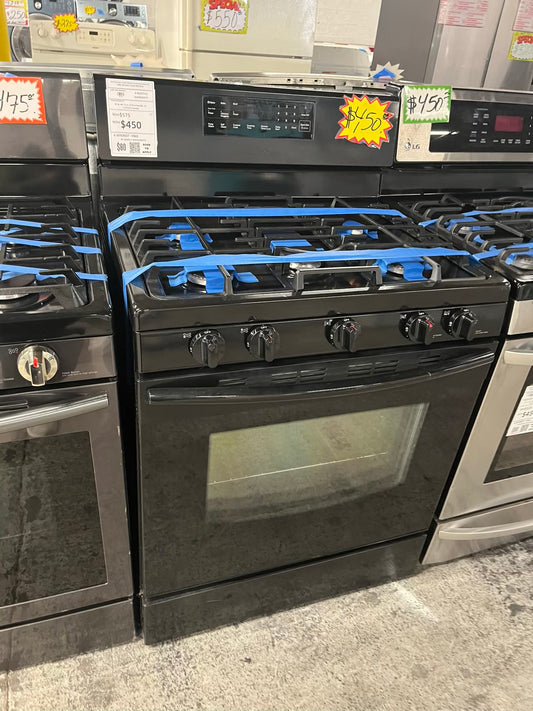 - Samsung Gas range 5 burner convection bake broil bake self clean in black #GR744LB