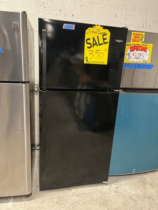 💫🥳 whirlpool black top freezer refrigerator  used-refurbished 30" #RFWH39B