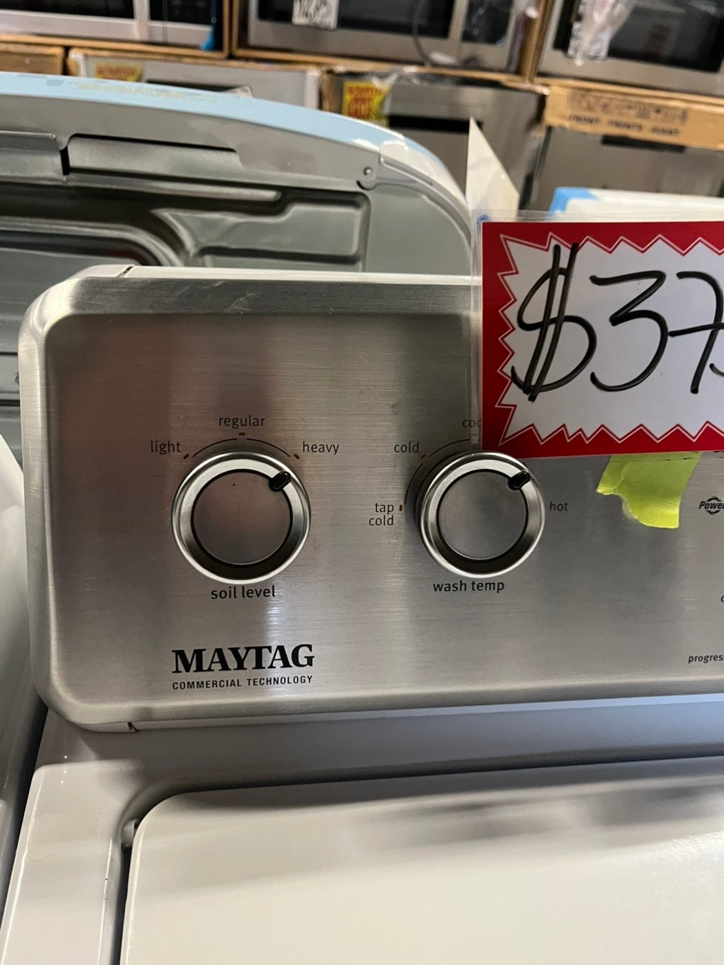 🎁Maytag 4.5 cu. ft. High-Efficiency Top load washing machine white w agitator  Stainless steel Drum 27" Refurbished-used #WMAG10B