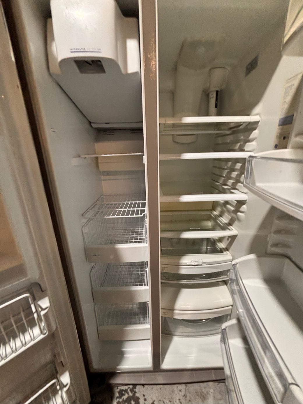}}Special 🔥🔥GE Side x side  36”x 69”h x 29 depth ,Refrigerator stainless steel with ice maker & water dispenser /. 36” 26cu.ft used-Refurbished. Item number  #RFGES26B