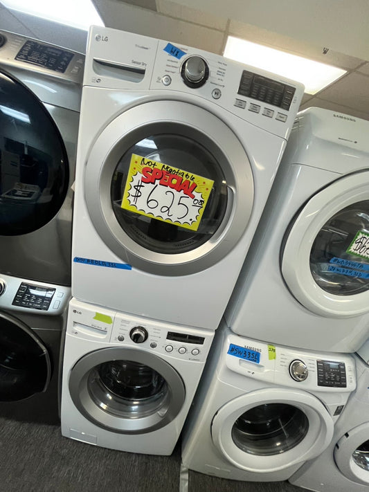 =💥special sale 💥LG washer 4.0cu ft & dryer 7.5 cu ft mix & match set electric 220v front load stackable or side by side - sensor dry He in white #WSM12B