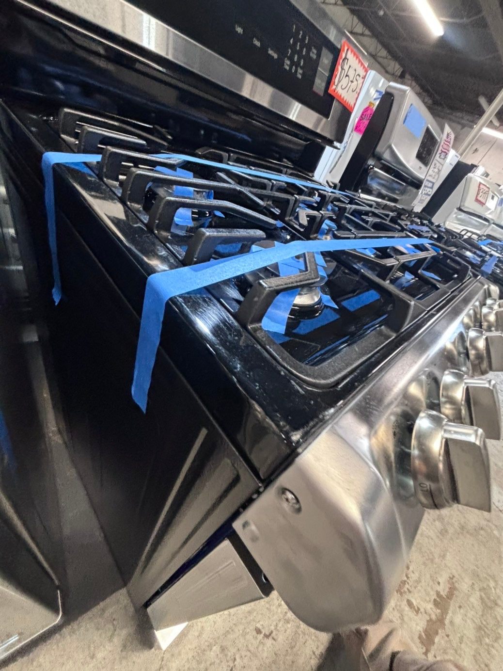 >>LG Gas range 5 burner convection oven bake ,broil Hi/Lo self clean in stainless steel used-Refurbished 30” #LGG5QB