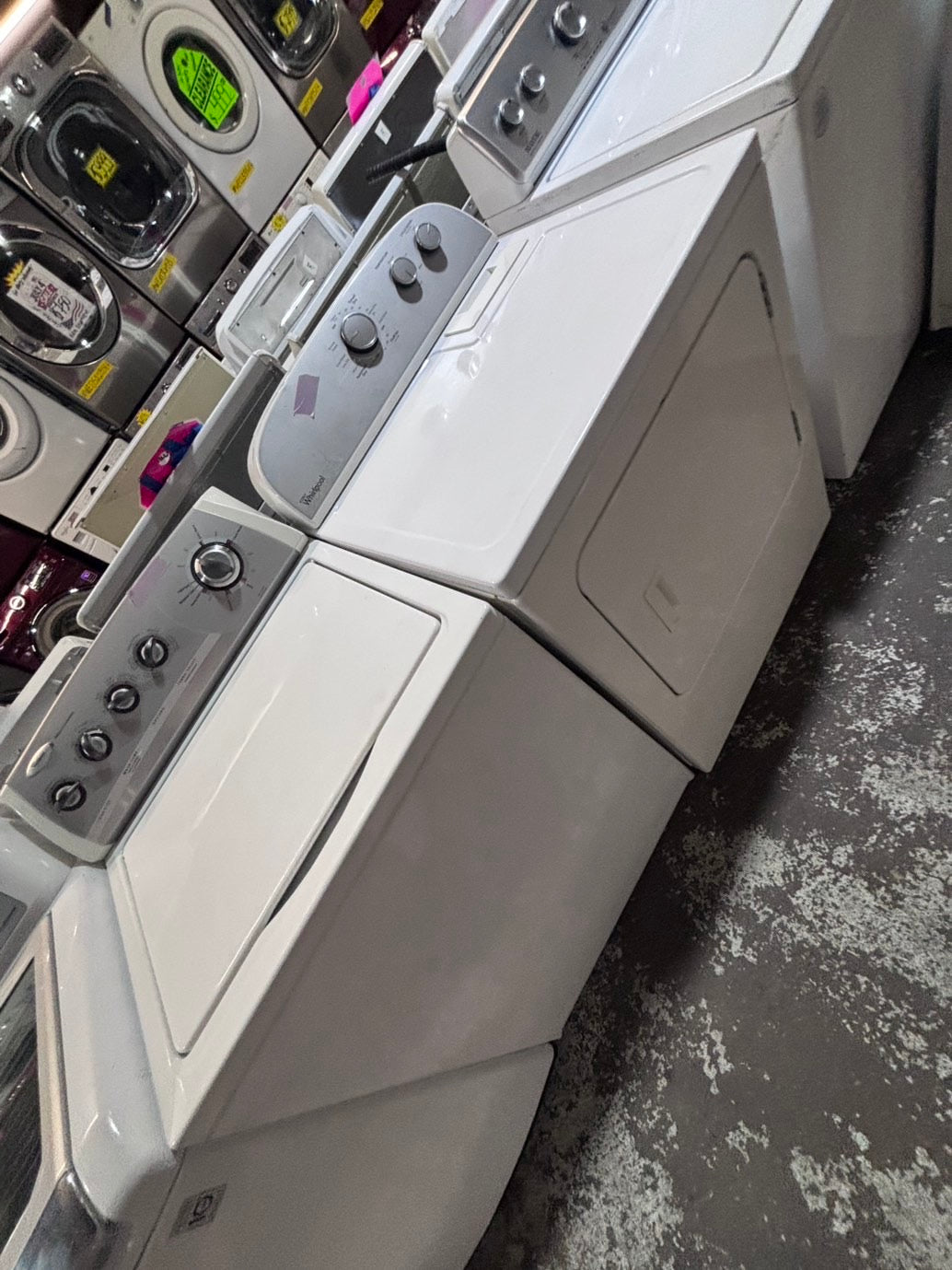 >*whirlpool top load washer large capacity with removable agitator  & electric dryer 220v  set top load side by side #MN33YB