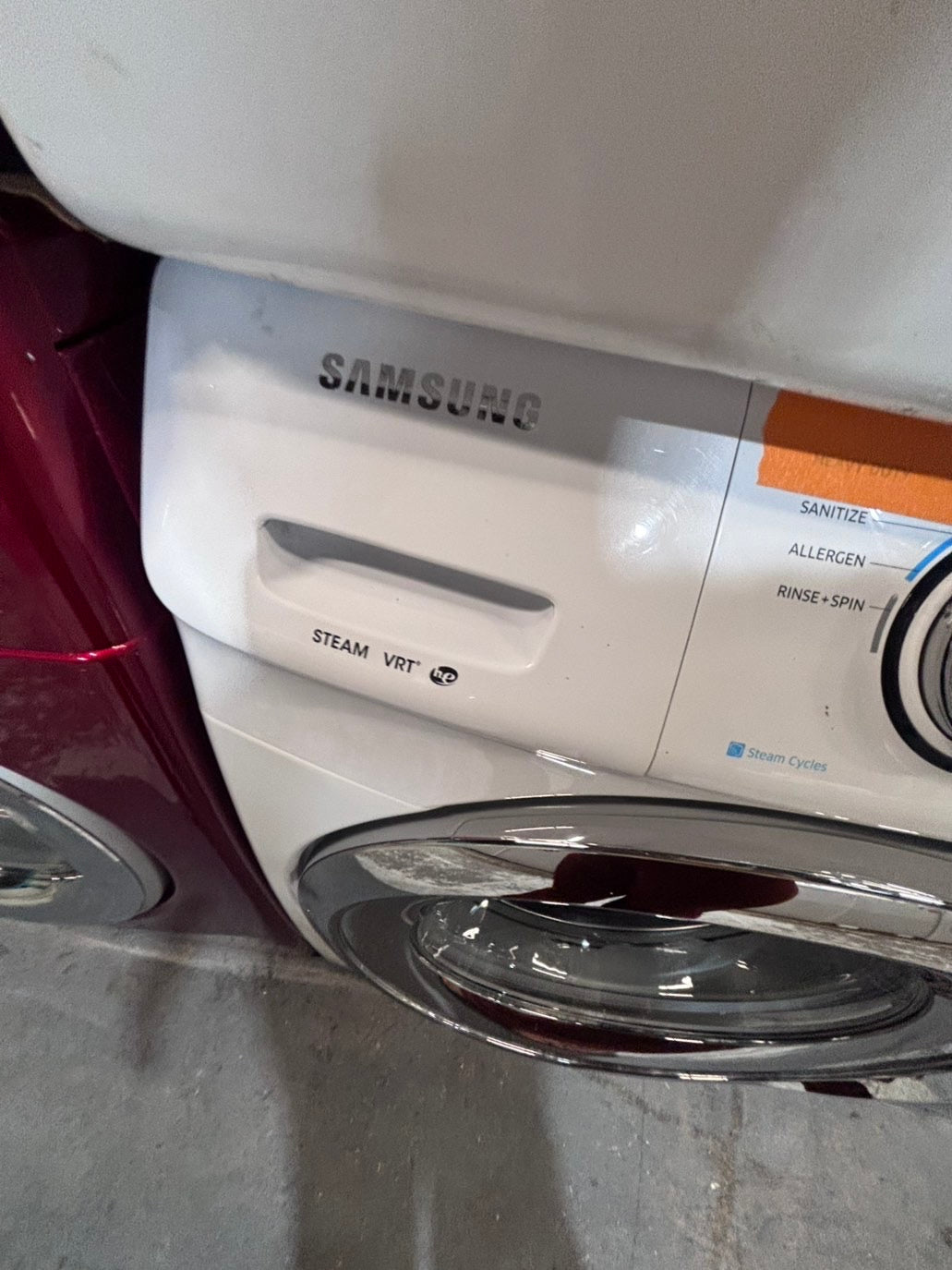 >*Samsung steam washer 4.5 cu ft & dryer 7.5 cu ft set electric steam 220v front load stackable or side by side - sensor dry white color   #WY458SET