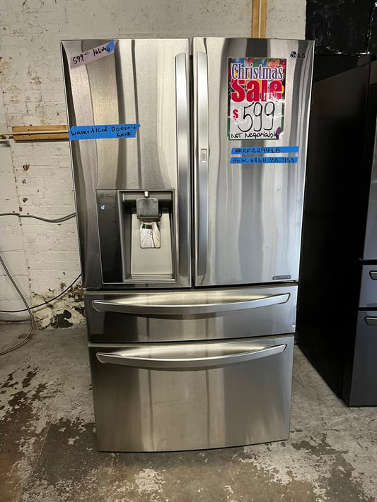 🎄Holiday Sale 🎁Used | Refurbished LG 36” French door refrigerator stainless steel *NO ice maker or water dispenser r- stock number #RF222941B