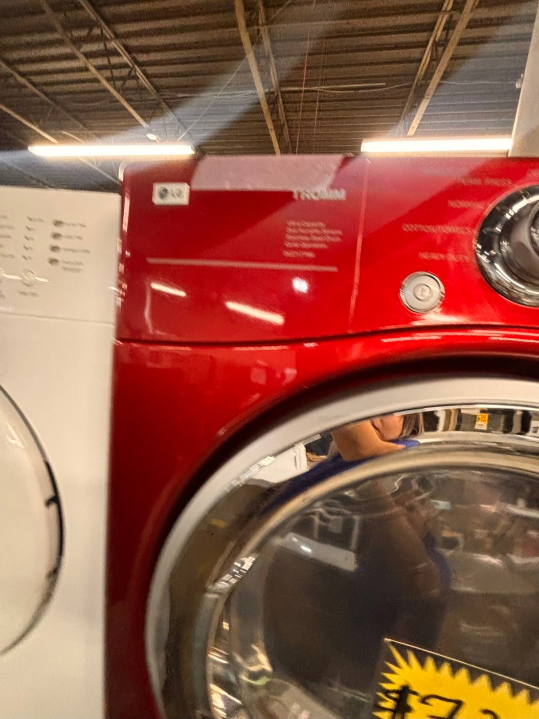 } } LG washer & dryer set large capacity,electric 220v front load stackable or side by side - sensor dry , working 💯 with warranty ! in red color used,refurbished #LGRR74SET