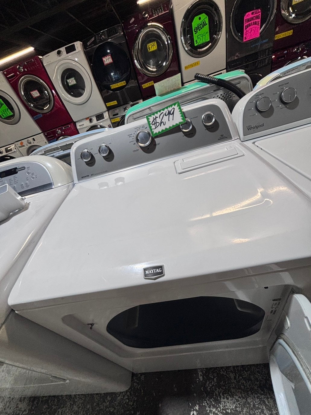}maytag 29” extra large capacity side x side large capacity electric 220v dryer  in white 29”Refurbished #KDH681B