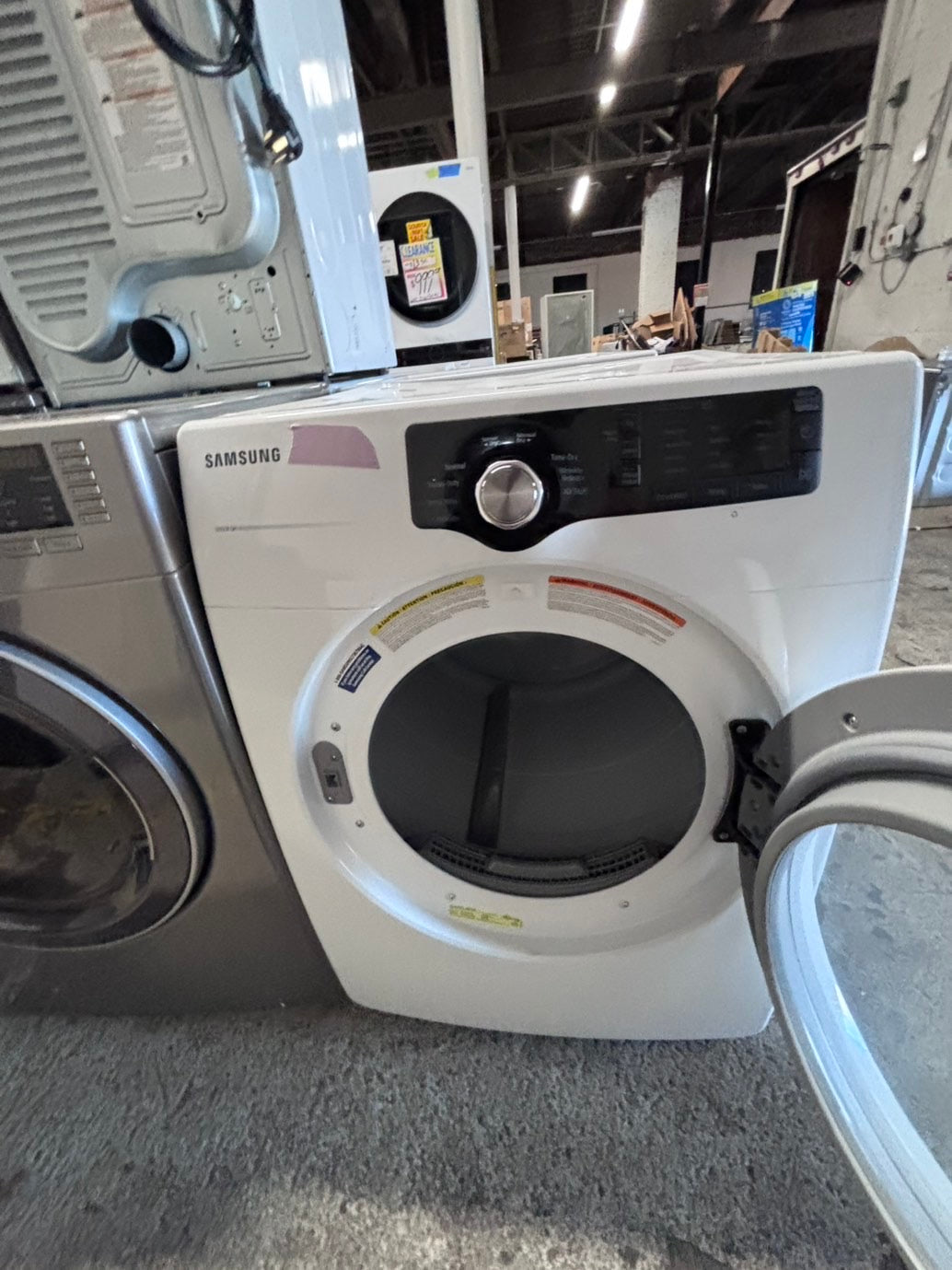 >*July 4th sale 🔥🇺🇸 samsung sensor Dry front load stackable electric 220v dryer in white  color used-refurbished 27" #DSR3NB