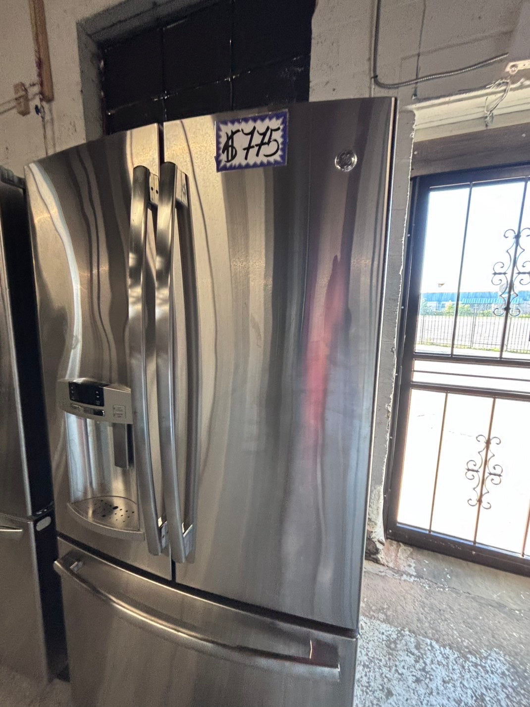 >GE 36” French Door Refrigerator Super-Capacity with ice maker & water dispenser ,used-refurbished #GE50PSB