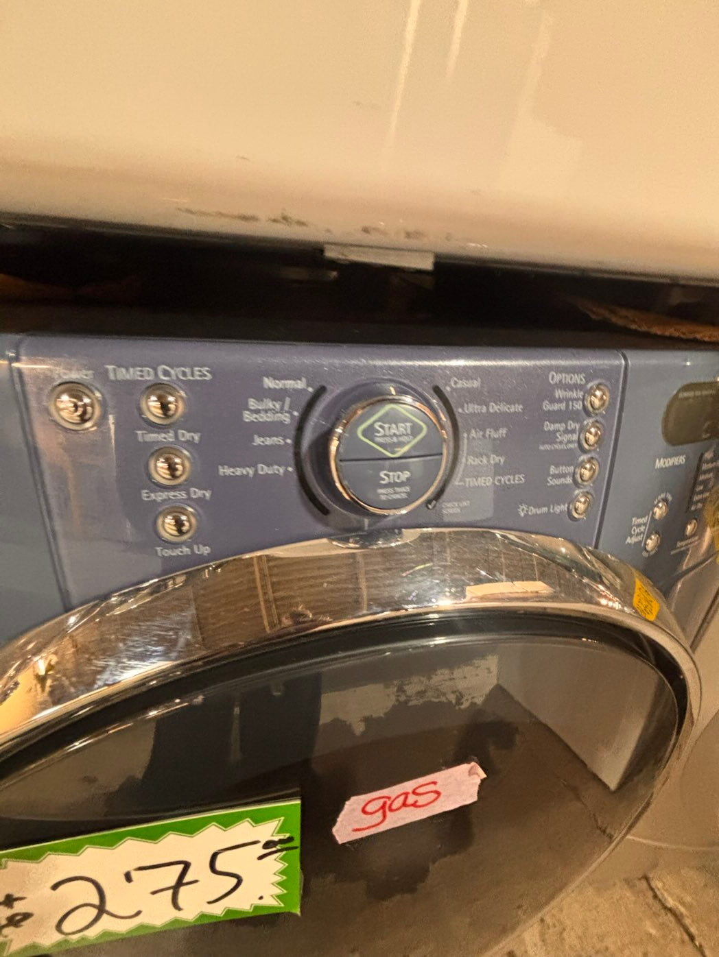 }}special Kenmore front load stackable GAS steam dryer sky blue color  27" working 💯 with warranty #GDX6FRB