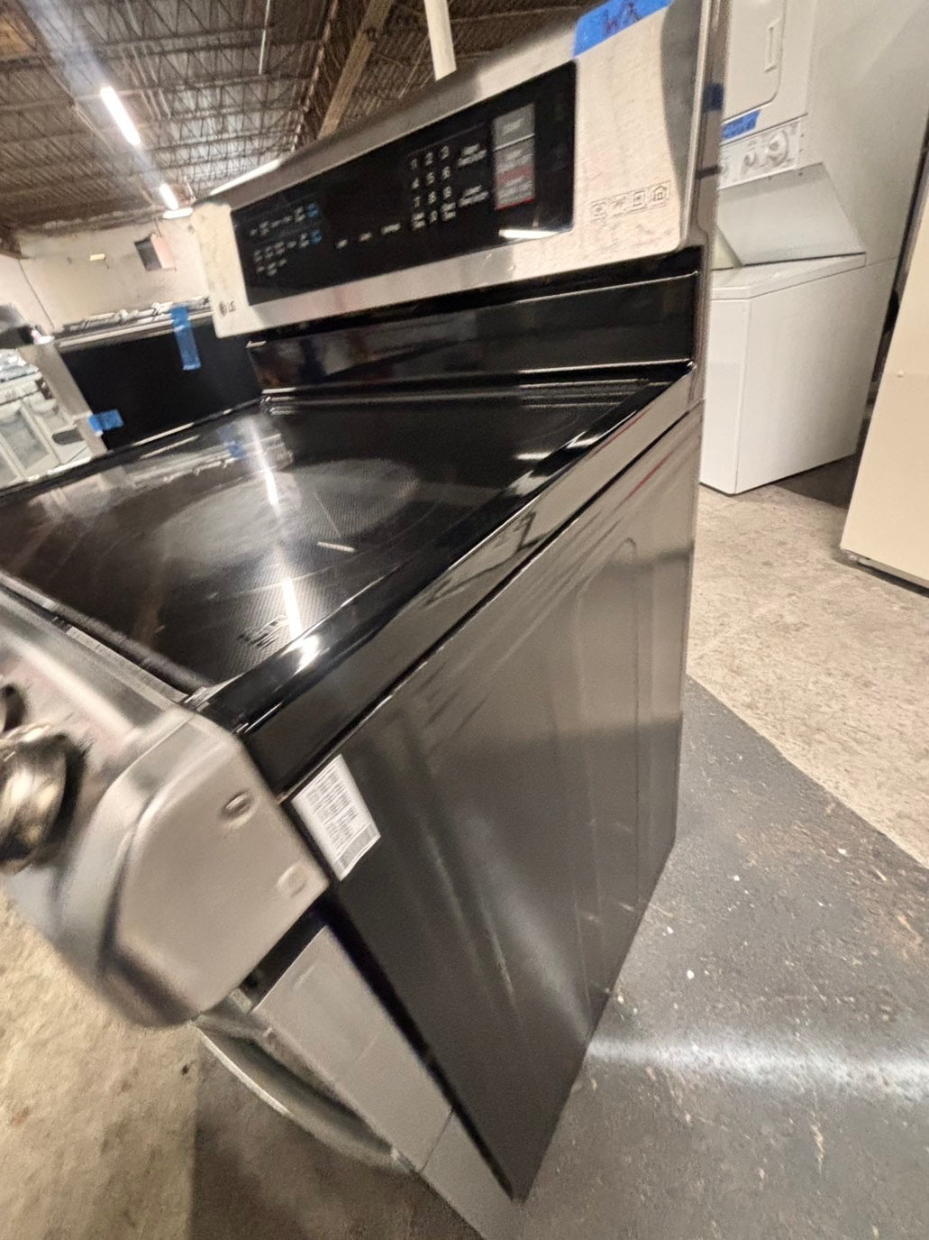 >special🔥LG double oven Glass Top electric stove stainless steel bake broil convection oven 5 burner Self clean 30” black Refurbished #LGEB496B