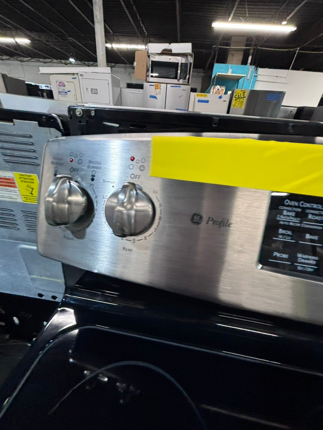 >*GE electric 220v glass top range 5 burner  bake Broil roast self clean stainless steel 30" Refurbished #ES43S3B