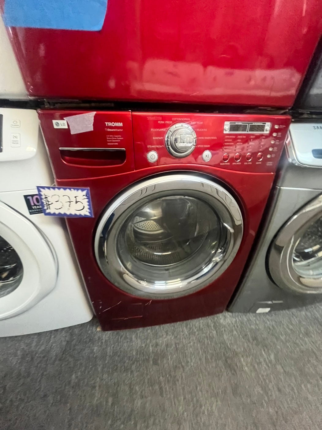 LG front load washer red  4.0cu.ft  stainless steel drum used-refurbished #FLWR23L