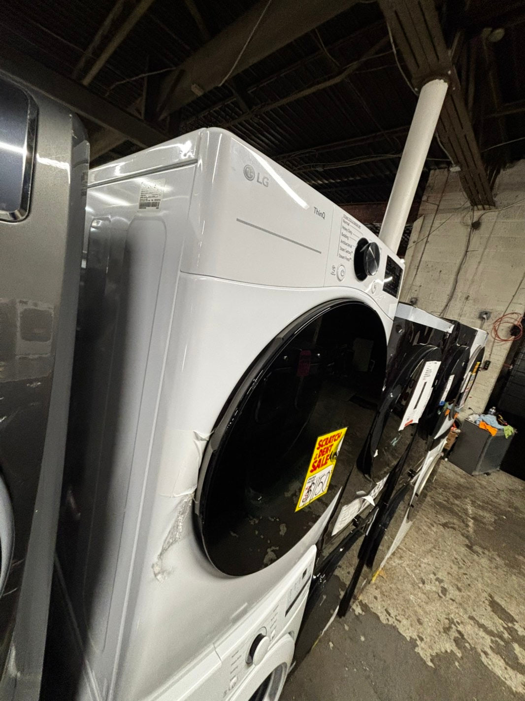 >LG new Open Box 📦 Scratch & dent mix & match 4.5 cu. ft.  Large Capacity Front Load Washer -& 7.4 cu. ft. Large Capacity Front Load Electric Dryer - White mix & match Set / stock number #WDB4AB