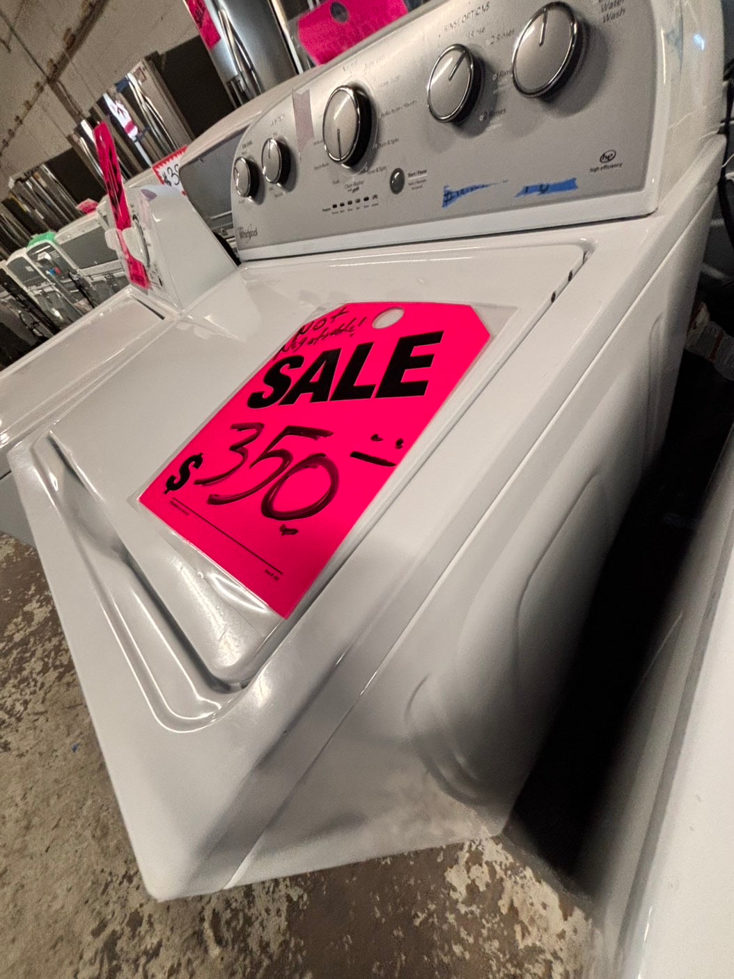 >Whirlpool Top load washing machine w agitator stainless steel drum 27" used-Refurbished #WFBZ23B