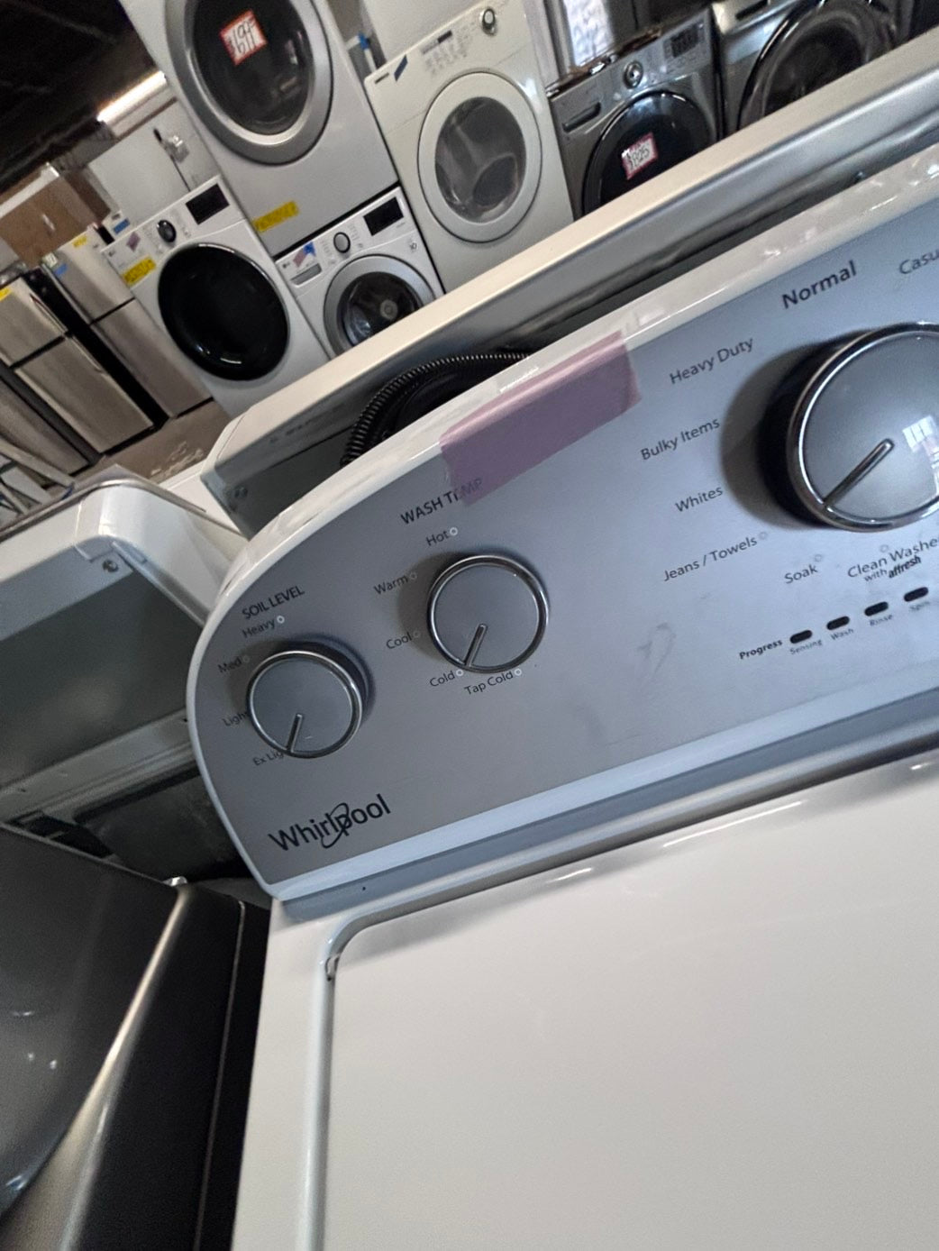 >*whirlpool top load washer large capacity with removable agitator  & electric dryer 220v  set top load side by side #MRM23YB