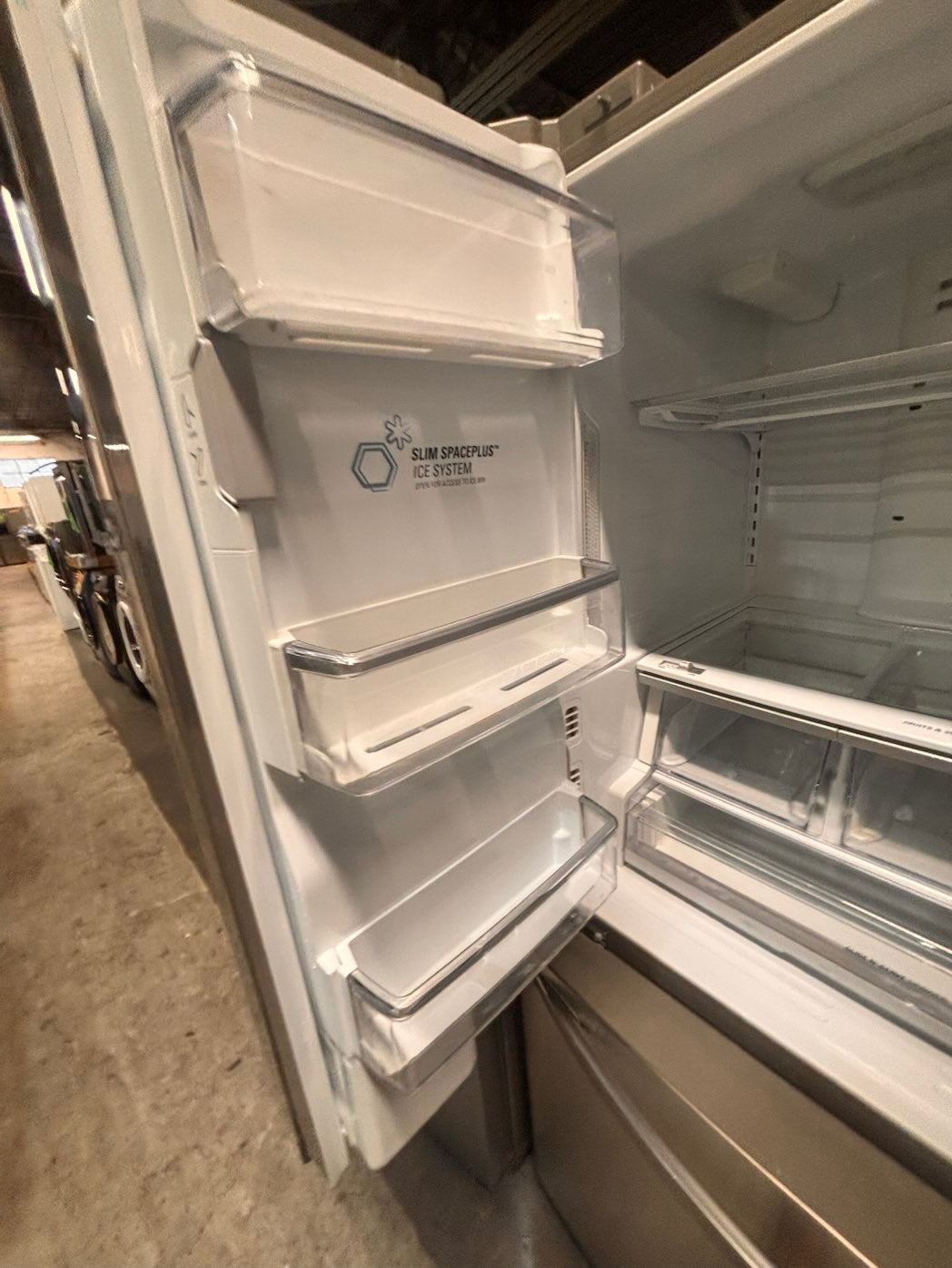 }LG used-Refurbished LG 36”w x69h x 30” depth refrigerator stainless steel w/ice & water dispenser  #FDLS3073B