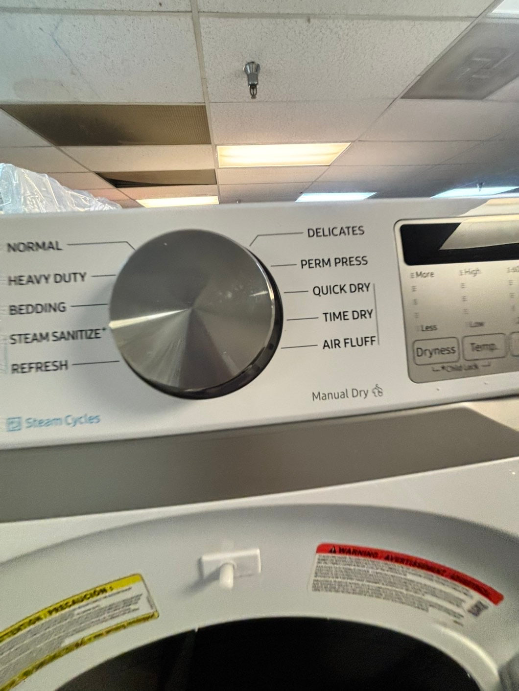 -Samsung steam white color washer 4.5 cu ft & steam dryer 7.5 cu ft set electric 220v front load stackable or side by side -sensor dry HE  #WD1921VL