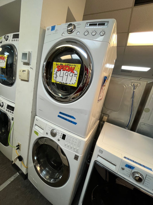 =💥special sale 💥LG washer 4.0cu ft & dryer 7.5 cu ft mix & match set electric 220v front load stackable or side by side - sensor dry in white #WS49BL
