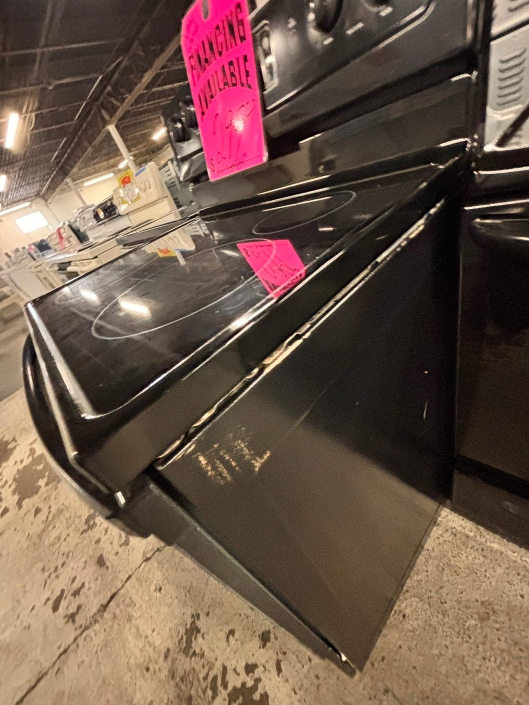 >🔥Sale🔥whirlpool Glass Top electric stove black  bake broil 4 burner Self clean 30”  used-Refurbished #EX5Z4B